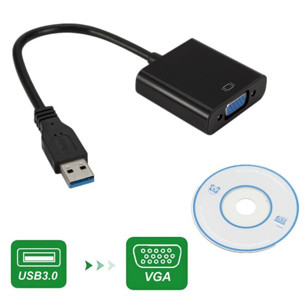 CABO ADAPTADOR/CONVERSOR USB 3.0 MACHO PARA VGA HEMBRA