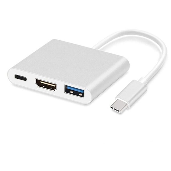 CABO ADAPTADOR/CONVERSOR USB-C MACHO PARA USB 3.0 + HDMI + USB-C HEMBRA