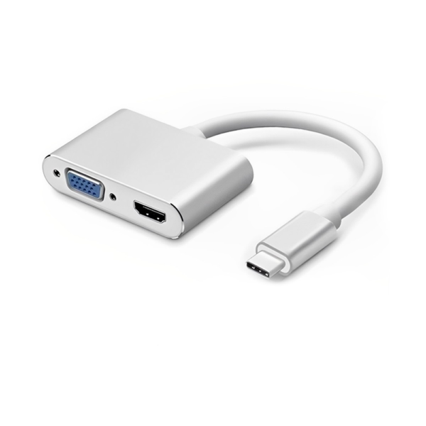 CABO ADAPTADOR/CONVERSOR USB-C PARA HDMI+VGA HEMBRA