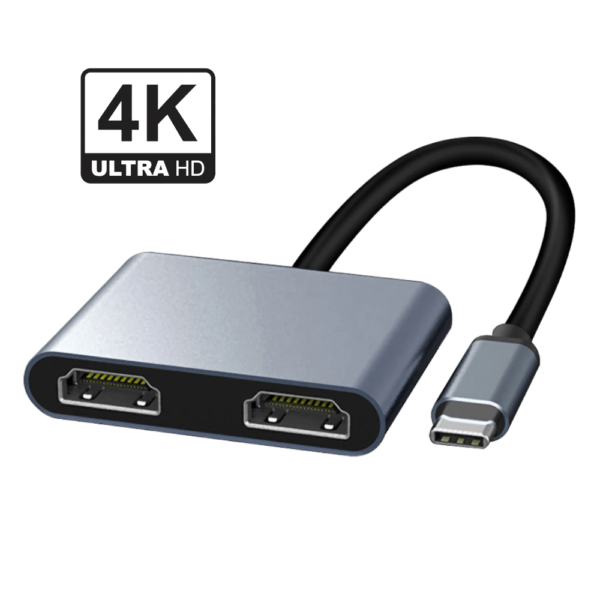 CABO ADAPTADOR/CONVERSOR USB-C PARA 2 HDMI HEMBRA