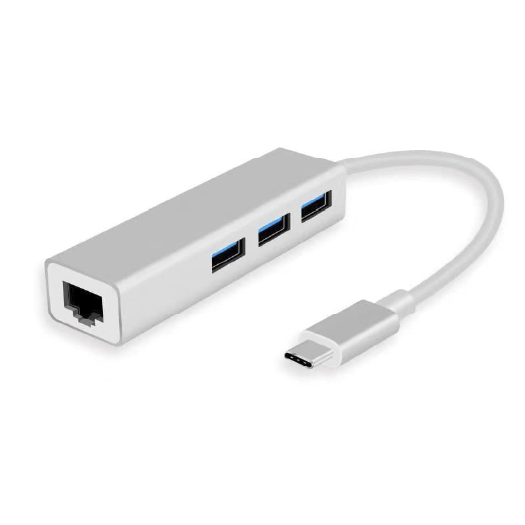 HUB USB-C a RJ45 10/100/1000MBPS + 4 USB 3.0