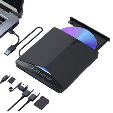 Lector CD/DVD (USB 3.0+USB-C) + HUB (4 USB 3.0 + MEMORY CARD)