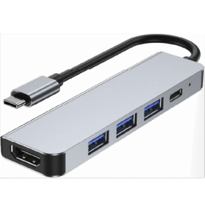 HUB USB-C 5 en 1 a HDMI + 3 USB 3.0 + USB-C OTG