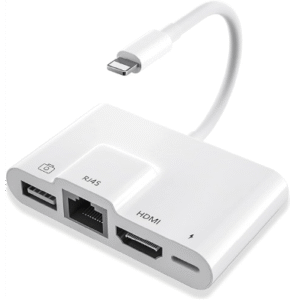 Adaptador LIGHTNING a HDMI + RJ45 + USB 3.0 + LIGHTNING OTG