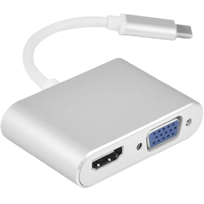 Cable Conversor USB-C a HDMI + VGA