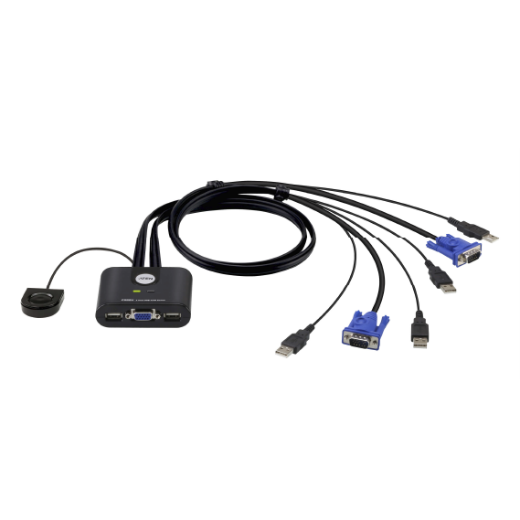 Adaptador KVM SWITCH con control selector para TECLADO/MOUSE/MONITOR (para conectar 2 PC's en un mismo monitor)