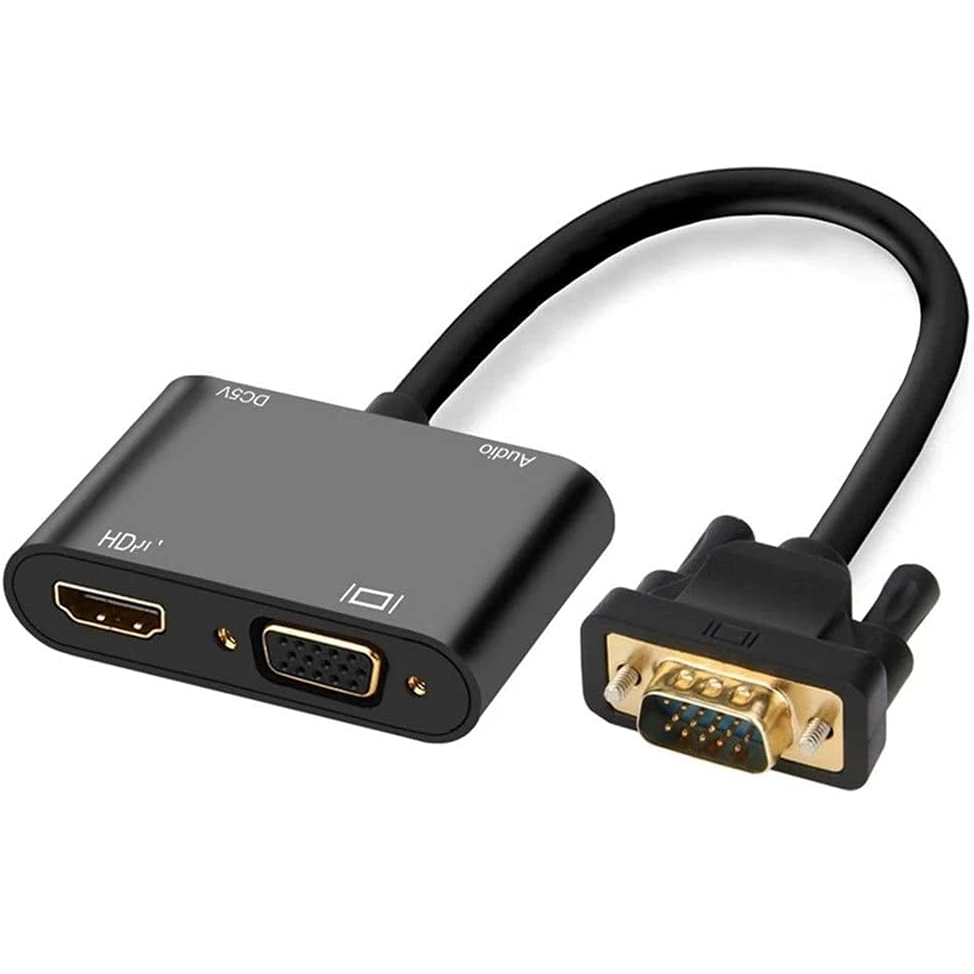 Cable Conversor VGA a HDMI + VGA con audio