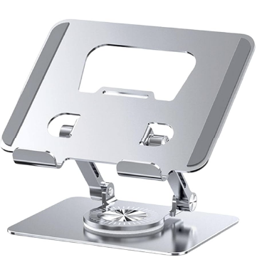 Soporte para Notebook / Tablet de Aluminio Gris Giratorio 360