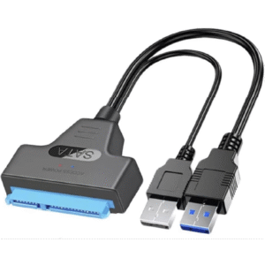 Cable Adaptador USB 3.0 (Datos) + USB 2.0 (Fuente) a SATA (HDD 2.5") con fuente