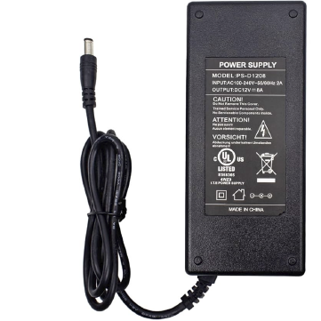 Fuente AC/DC 12V 8A 96W para LED, Camera y Receptor