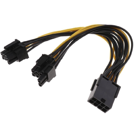 Cable de Fuente PCI-E Placa de Video / CPU 8 Pinos x2 6+2