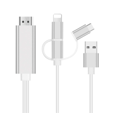 Cable HDMI 3 en 1 (USB-C + MICRO USB + LIGHTNING)