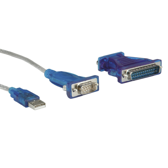 Cable Adaptador USB 2.0 a SERIAL 9 Pinos + 25 Pinos